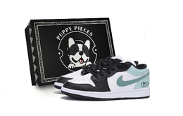 Баскетбольные кроссовки Air 1 Vintage Men Low-Top Black Tiffany Jordan 553558-131(team85-奶绿天使s-box-a) | black