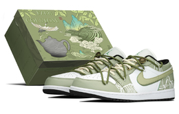 Баскетбольные кроссовки Air 1 Vintage Men Low-Top White/Green Jordan 553558-131(teama-龙井茶s-box) | white/green