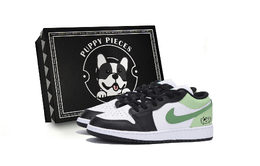 Баскетбольные кроссовки Air 1 Vintage Men Low-Top Black/Green Jordan 553558-131(team85-抹茶天使s-box-a) | black