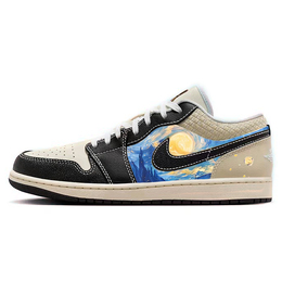 Баскетбольные кроссовки Air 1 Vintage Men Low-Top бежевый/черный Jordan hq3437-101(team56-星空油画) | beige