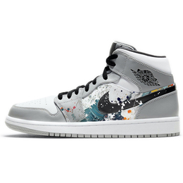 Баскетбольные кроссовки Air 1 Vintage Men Mid-Top White/Grey Jordan 554724-092(team56-海浪) | gray