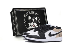 Баскетбольные кроссовки Air 1 Vintage Men Low-Touch Black Brown Jordan 553558-131(team85-芸黄天使s-box-a) | black