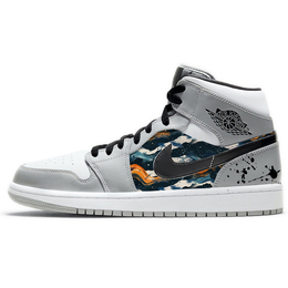 Баскетбольные кроссовки Air 1 Vintage Men Mid-Top Grey/White Jordan 554724-092(team181-蓝色多瑙河) | gray