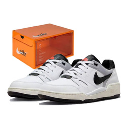 Nike Кроссовки для скейтбординга Full Force Low с противоскользящим покрытием, износостойкие, мужские, белые, черные fb1362-101礼盒 | white black