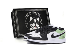 Баскетбольные кроссовки Air 1 Vintage Men Low-Top Black/Green Jordan 553558-131(team85-苍葭天使s-box-a) | black