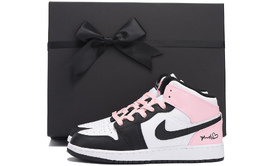 Баскетбольные кроссовки Air 1 Vintage женские, среднего размера, черный/розовый Jordan dq8423-103(team59-女款黑粉二十sbox) | pink
