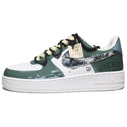 Nike Кроссовки Air Force 1 Light Ink Matte Anti-Slip с низким верхом, износостойкие, мужские, белые, зеленые cw2288-111(team240-淡墨素影）