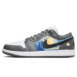Баскетбольные кроссовки Air 1 Vintage Unisex Low-Top White/Grey Jordan 553558-152(team56-星空油画) | gray