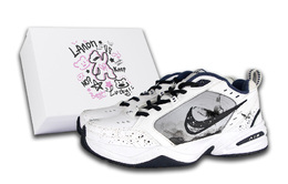 Кроссовки Air Monarch 4 Chunky унисекс с низким верхом, черный, белый, серый Nike 415445-102(team58-契约蝴蝶s-box) | black white gray