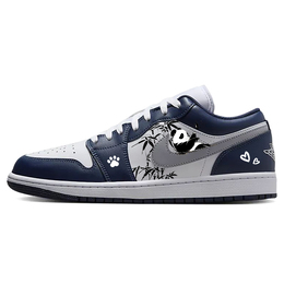Баскетбольные кроссовки Air 1 Vintage женские с низким верхом, белый/синий Jordan 553560-141(team56-慵懒小熊猫) | blue