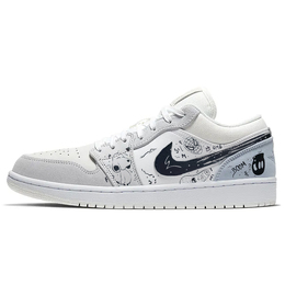 Баскетбольные кроссовки Air 1 Vintage Unisex Low-Top White/Grey Jordan cv3043-100(team366-二次元漫画) | gray