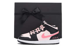 Баскетбольные кроссовки Air 1 Vintage женские, среднего размера, черный/розовый Jordan dq8423-103(team59-女款黑粉sbox) | pink