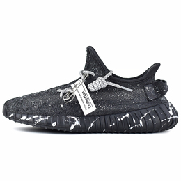 Кроссовки Yeezy Boost 350 V2 Lifestyle унисекс с низким верхом, черный/серебряный Adidas hq4540(team96-男女款满天星) | black/silver