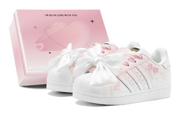 Кроссовки для скейтбординга Superstar Unisex Low-Top White/Pink Adidas eg4958(teams2-少女花花s-box) | pink