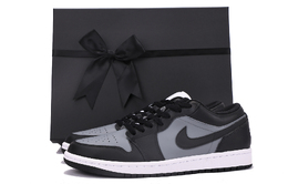 Jordan Баскетбольные кроссовки Air 1 Low Top Vintage, мужские, черно-серые 553558-131(team59-男款黑灰二sbox) | black gray