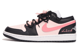 Баскетбольные кроссовки Air 1 Vintage женские с низким верхом розового цвета Jordan, розовый dc0774-101(team拾伍-女款黑拼粉装饰) | pink