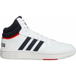 Кеды Adidas Hoops 3.0 Mid, полнота F, размер 9 UK, белый/черный/красный 103755245596