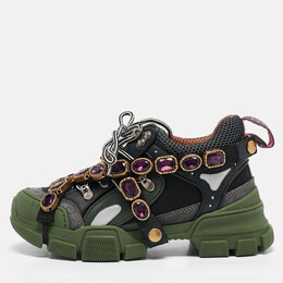 Gucci Multilcolor Leather and Mesh Flashtrek Sneakers Size 35 1093450