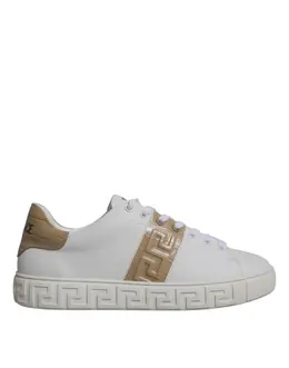Versace White Brown Greca Print TPU Low Top Men Sneakers Shoes - EU 38 | US 5 mv6394-38