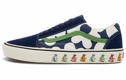 Кроссовки Vans Old Skool Casual Skate Shoes Unisex Blue White Flower Printing 'Blue White Green' vn0a5dycb1u