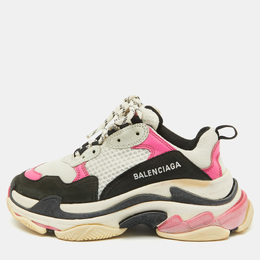 Balenciaga Multicolor Faux Leather and Mesh Triple S Sneakers Size 37 1096161