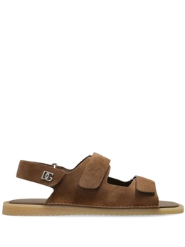 Кроссовки из кожи с ремешками-липучками Dolce & Gabbana, коричневый a80492at441 | коричневый