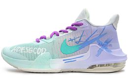 Nike Баскетбольные кроссовки Air Max Impact 3 Trendy Edge Cushioning с низким верхом, износостойкие и амортизирующие, мужские, цвет: голубой, фиолетовый dc3725-004（team241-潮流边界） | cyan purple
