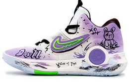 Nike Баскетбольные кроссовки KD Trey 5 X Toy World с противоскользящим покрытием, износостойкие, низкие, мужские, белые, фиолетовые dj7554-014（team241-玩具世界） | white purple