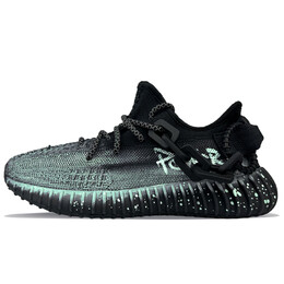 Кроссовки Yeezy Boost 350 V2 Lifestyle унисекс с низким верхом зеленый Adidas hq4540(team373-黑暗权利绿) | black