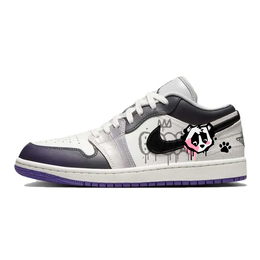 Баскетбольные кроссовки Air 1 Vintage женские с низким верхом фиолетовый/белый Jordan hf5759-101(team10-涂鸦熊猫) | purple