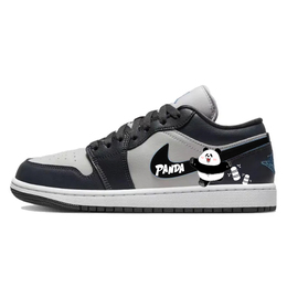 Баскетбольные кроссовки Air 1 Vintage Unisex Low-Top Black Grey Jordan dc0774-040(team352-开心小熊猫) | black