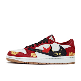 Travis Scott Travis Scott X Air Vintage Basketball Shoes Women's Low-Top Red, кроссовки женские Jordan, красный/белый dz4137-700（team肆叁柒-黑悟空） | red/white