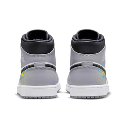 Баскетбольные кроссовки Air 1 Vintage Men Mid-Top Grey/White Jordan 554724-092(team10-红黄蓝泼墨) | gray