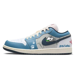 Баскетбольные кроссовки Air 1 Vintage Men Low-Top White/Blue Jordan hm3711-144(team10-沉睡熊猫) | blue