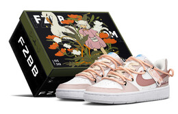Кроссовки Nike Court Borough Series Skateboard Shoes Women's Low-Top Beige Pink bq5448-123