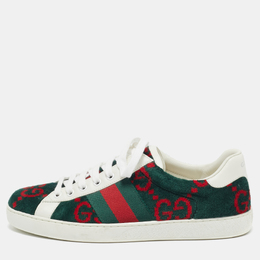 Gucci Tricolor GG Terry Fabric and Leather Ace Sneakers Size 40 1097958