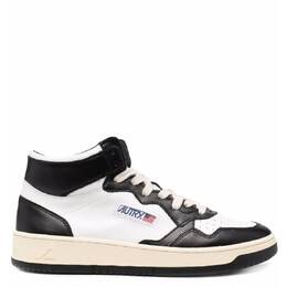Autry Medalist Bicolor High-Top Sneakers, Brand Size 42 ( US Size 9 ) aummwb01-leat/leat wht/blk