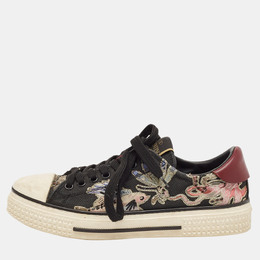 Valentino Multicolor Leather and Canvas Camubutterfly Lace Up Sneakers Size 36 1103107