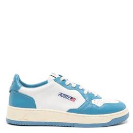Autry Bicolor Medalist Leather Low Sneakers, Brand Size 42 ( US Size 9 ) aulmwb41-leat/leat wht/niagara