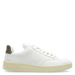 Veja V-12 Stitch Leather Low-Top Sneakers, Brand Size 41 ( US Size 8 ) xs2003679b-extra-white_white_kaki