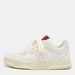 Gucci White Leather Re-Web Sneakers Size 36.5 1105694