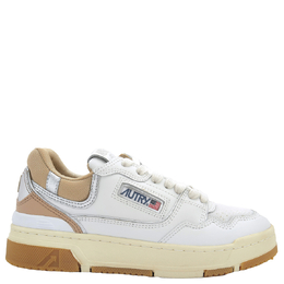 Autry Low-Top Leather Trainer Sneakers, Brand Size 35 ( US Size 5 ) rolwmm23-mult/mat wht/silv/candging