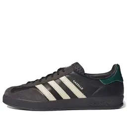 Кроссовки газель для дома кожа Adidas, коричневый ih0374 | dark brown/green/black