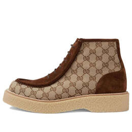 Кроссовки gg canvas suede lace-up ankle boot 'brown' Gucci, коричневый 762197-facjx-9742 | brown/beige/ebony