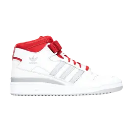 Кроссовки Adidas Forum Mid высокие, белый/серый/красный fy6819 | white