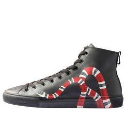 Кроссовки leather high top 'snake' Gucci, черный 473770-ayov0-1061 | black