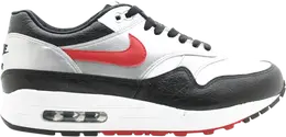 Кроссовки Nike Air Max 1 'Metallic Silver Black Red', черный 318715061 | black