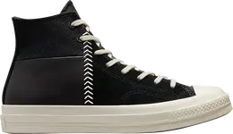 Кроссовки Converse Chuck 70 Crafted Leather High Black Egret, черный 173131c | black