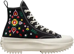 Кроссовки Converse Run Star Hike Platform High Floral Embroidery, черный a02192c | black