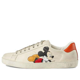 Кроссовки disney x ace low 'mickey mouse - ivory' Gucci, белый 603697-ayo70-9591 | white